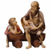 Immagine di Buona Novella 3 Pezzi cm 12 (4,7 inch) Presepe Ulrich dipinto a mano Statue artigianali in legno Val Gardena stile barocco