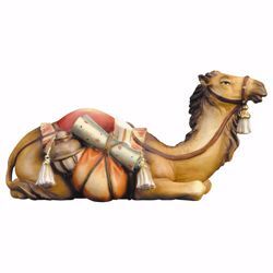 Imagen de Camello yacente cm 12 (4,7 inch) Belén Ulrich pintado a mano Estatua artesanal de madera Val Gardena estilo barroco