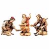 Immagine di Gruppo di pastori al falò 4 Pezzi cm 12 (4,7 inch) Presepe Ulrich dipinto a mano Statue artigianali in legno Val Gardena stile barocco