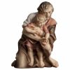 Immagine di Pastore inginocchiato con bambino Presepe Ulrich 12 cm legno dipinto a olio