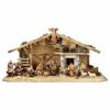 Immagine di Presepe completo Ulrich 18 pezzi 12 cm legno dipinto a olio