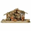 Immagine di Presepe completo Ulrich 10 pezzi 12 cm legno dipinto a olio