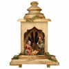 Immagine di Presepe completo Ulrich 5 pezzi 12 cm legno dipinto a olio