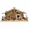 Immagine di Presepe completo Ulrich 24 pezzi 12 cm legno dipinto a olio