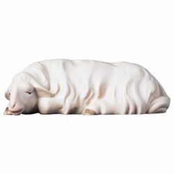 Picture of Sleeping Sheep cm 12 (4,7 inch) hand painted Comet Nativity Scene Val Gardena wooden Statue traditional Arabic style