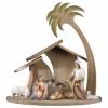 Immagine di Presepe completo Cometa 9 pezzi 12 cm legno dipinto a olio