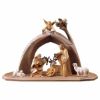 Immagine di Presepe completo Redentore 11 pezzi 12 cm legno dipinto a olio