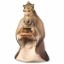 Immagine di Melchiorre Re Magio Mulatto inginocchiato cm 16 (6,3 inch) Presepe Cometa dipinto a mano Statua artigianale in legno Val Gardena stile Arabo tradizionale