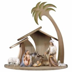 Picture of Comet Nativity Set 9 Pieces cm 25 (9,8 inch) hand painted Val Gardena wooden Statues