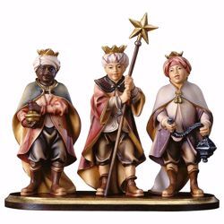 Picture of Choirboys on Pedestal Group 4 Pieces cm 8 (3,1 inch) hand painted Ulrich Nativity Scene Val Gardena wooden Statues baroque style