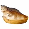 Picture of Cats in the basket cm 10 (3,9 inch) hand painted Ulrich Nativity Scene Val Gardena wooden Statue baroque style