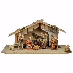 Picture of Ulrich Nativity Set 10 Pieces cm 15 (5,9 inch) hand painted Val Gardena wooden Statues