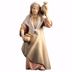 Imagen de Campesina con Jarra cm 10 (3,9 inch) Belén Cometa pintado a mano Estatua artesanal de madera Val Gardena estilo Árabe tradicional