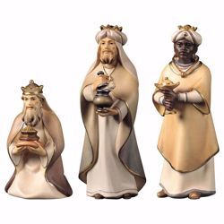 Picture of Three Wise Kings Group 3 Pieces cm 10 (3,9 inch) hand painted Comet Nativity Scene Val Gardena wooden Statues traditional Arabic style
