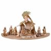 Immagine di Presepe completo Cometa 22 pezzi 12 cm legno dipinto a olio