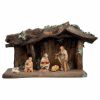 Immagine di Presepe completo Redentore 8 pezzi 12 cm legno dipinto a olio