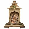 Picture of Hope Nativity Scene Set 3 Pieces with Lantern Stable and light cm 12 (4,7 inch) wooden block Crib modern style Holy Family oil colours Val Gardena