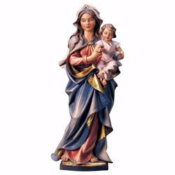 Immagine di Madonna Accompagnatrice con Bambino cm 15 (5,9 inch) Statua dipinta ad olio in legno Val Gardena