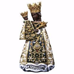 Immagine di Madonna Nera di Altötting cm 18 (7,1 inch) Statua dipinta ad olio in legno Val Gardena