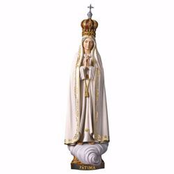Imagen de Nuestra Señora de Fátima Capelinha con Corona cm 14 (5,5 inch) Estatua pintada al óleo madera Val Gardena
