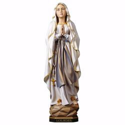 Imagen de Madonna Nuestra Señora de Lourdes cm 100 (39,4 inch) Estatua pintada al óleo madera Val Gardena