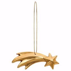 Imagen de Estrella Cometa con hilo de oro para Presebre Cometa cm 10 (3,9 inch) Decoración Árbol de Navidad pintada al óleo en madera Val Gardena
