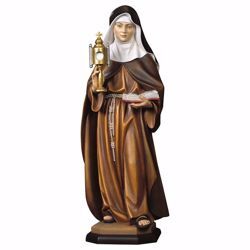 Immagine di Statua Santa Chiara d´Assisi con teca eucaristica cm 100 (39,4 inch) dipinta ad olio in legno Val Gardena