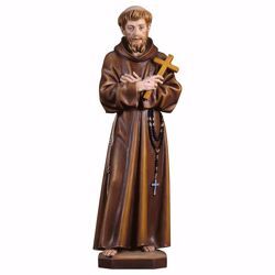 Picture of Saint Francis of Assisi with Cross wooden Statue cm 12 (4,7 inch) painted with oil colours Val Gardena