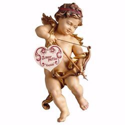 Picture of Putto Cherub Angel Cupid cm 20 (7,9 inch) Val Gardena wooden Sculpture painted with oil colours