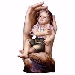 Immagine di Mani protettrici Bimbo cm 10 (3,9 inch) Scultura in legno Val Gardena dipinta ad olio