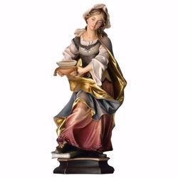 Imagen de Estatua Santa Úrsula de Colonia con barco cm 20 (7,9 inch) pintada al óleo en madera Val Gardena