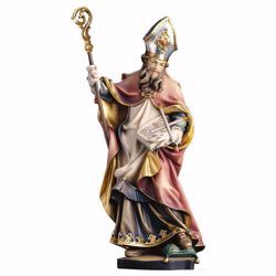 Picture of Saint Blaise with candles wooden Statue cm 20 (7,9 inch) painted with oil colours Val Gardena
