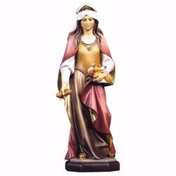 Immagine di Statua Santa Elisabetta d´Ungheria con rose e pane cm 30 (11,8 inch) dipinta ad olio in legno Val Gardena