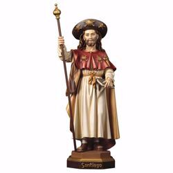 Imagen de Estatua San Jaime Peregrino cm 35 (13,8 inch) pintada al óleo en madera Val Gardena