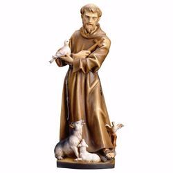 Picture of Saint Francis of Assisi with animals wooden Statue cm 40 (15,7 inch) painted with oil colours Val Gardena