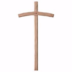 Picture of Curved Cross cm 46x24 (18,1x9,4 inch) wooden Wall Sculpture burnished Val Gardena