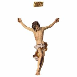 Imagen de Cuerpo de Cristo Barroco Blanco para Crucifijo cm 10x9 (3,9x3,5 inch) Estatua pintada al óleo en madera Val Gardena