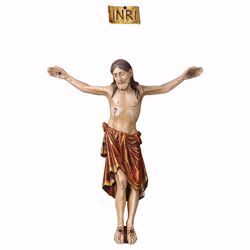 Picture of Corpus of Christ Romanesque Red body for Crucifix cm 40x32 (15,7x12,6 inch) wooden Statue antiqued with gold Val Gardena