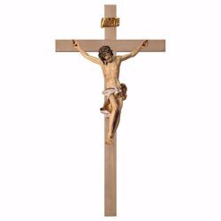 Picture of Baroque Crucifix White on smooth Cross cm 124x62 (55,9x24,4 inch) wooden Wall Sculpture painted with oil colours Val Gardena