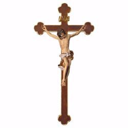 Picture of Baroque Crucifix White on Baroque Cross cm 146x73 (57,5x28,7 inch) wooden Wall Sculpture painted with oil colours Val Gardena