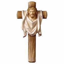 Picture of Cross of Passion Crucifix cm 14x7 (5,5x2,8 inch) wooden Wall Sculpture painted with oil colours Val Gardena
