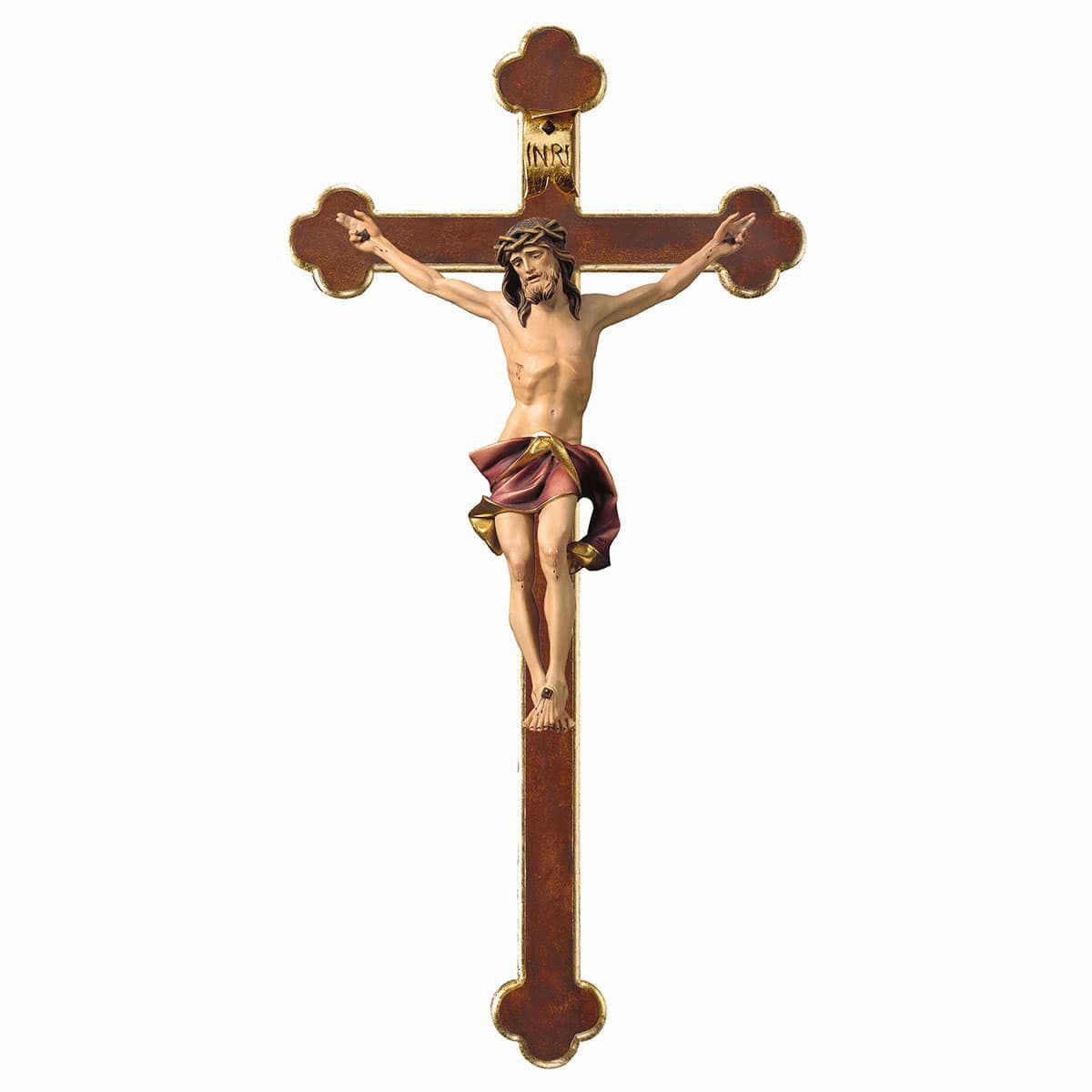 Nazarene Crucifix Red on baroque Cross cm 78x41 (30,7x16,1 inch) wooden ...