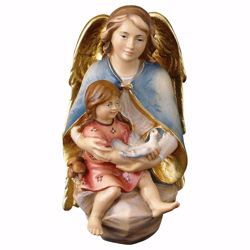 Picture of Protector Angel with girl cm 15 (5,9 inch) Val Gardena wooden Wall Sculpture painted with oil colours