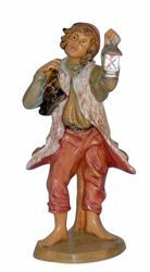 Picture of Shepherd with Lantern cm 16 (6,3 inch) Lux Euromarchi Nativity Scene Traditional style in wood stained plastic PVC for outdoor use