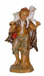 Picture of Shepherd with Sheep cm 16 (6,3 inch) Lux Euromarchi Nativity Scene Traditional style in wood stained plastic PVC for outdoor use