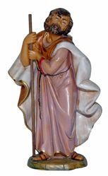 Picture of Saint Joseph cm 20 (8 inch) Lux Euromarchi Nativity Scene Traditional style in wood stained plastic PVC for outdoor use