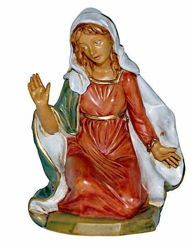 Picture of Mary / Madonna cm 20 (8 inch) Lux Euromarchi Nativity Scene Traditional style in wood stained plastic PVC for outdoor use