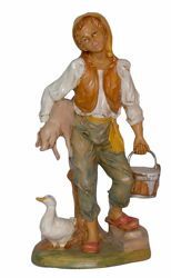 Picture of Man with Pig cm 30 (12 inch) Lux Euromarchi Nativity Scene Traditional style in wood stained plastic PVC for outdoor use