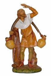 Picture of Old Man with Jugs cm 30 (12 inch) Lux Euromarchi Nativity Scene Traditional style in wood stained plastic PVC for outdoor use