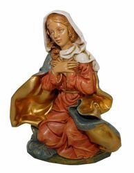 Immagine di Madonna / Maria cm 20 (8 inch) Presepe Euromarchi in plastica PVC per esterno tinto legno Stile Napoletano